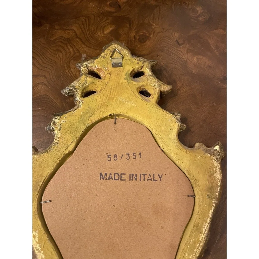 Vtg‎ Italian Florentine Wall Mirror Gilt Baroque Ornate 13.5